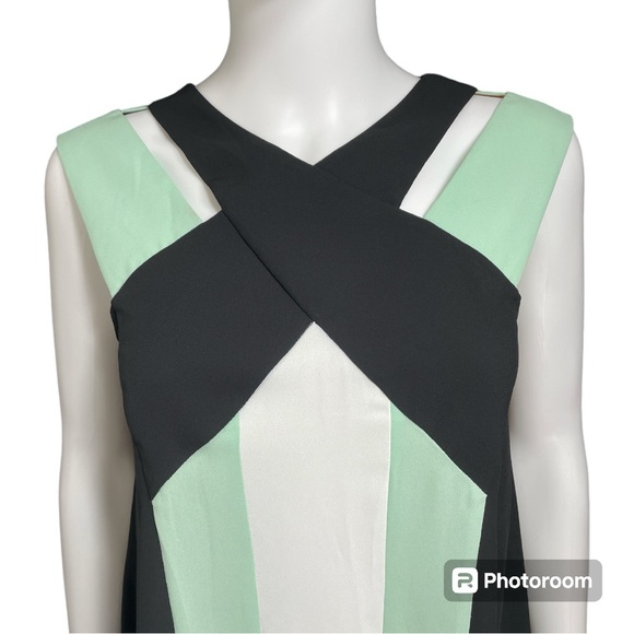 BCBGMaxAzria Chantal Colorblock Cut Out Flowy Sheath Dress Women's Size XS - Picture 3 of 9